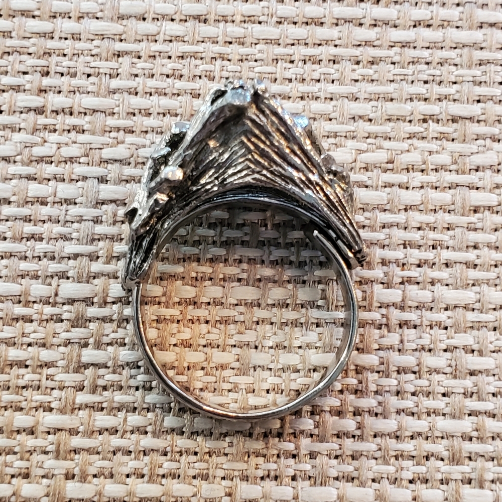 Adjustable silvertone branch motif ring - Picture 5 of 7